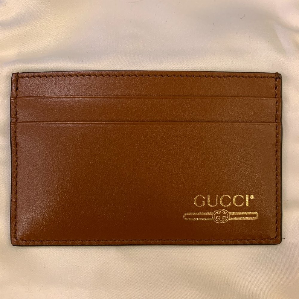 Gucci GG Logo Card Holder in Brown